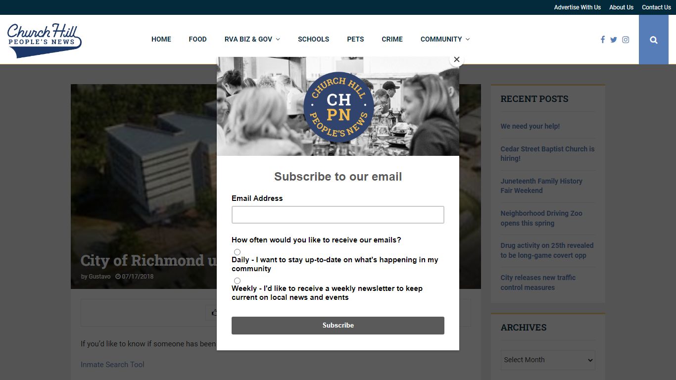 City of Richmond unveils online inmate search - CHPN